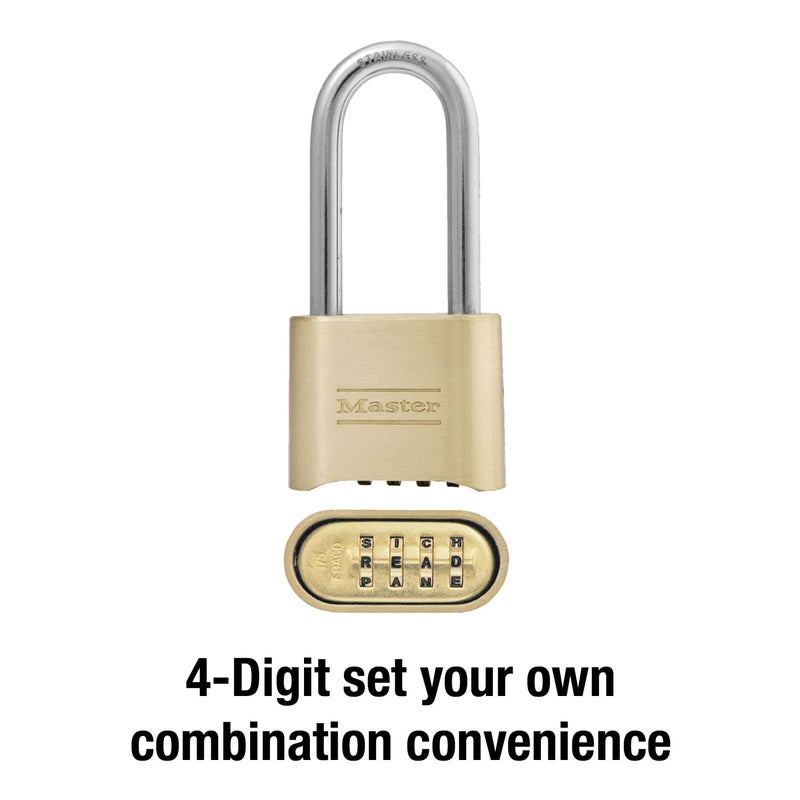 Master Lock Padlock, Set Your Own Combination Lock, 2 in. Wide, 175DLH - Image 4